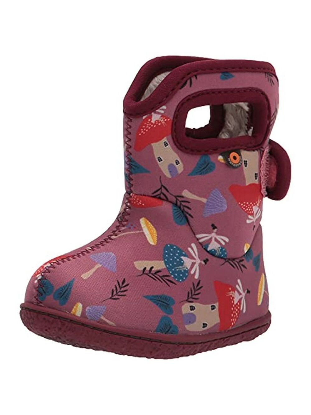 Size 8 Toddler Bogs Kids Boots - Berry with Mushroom Pattern